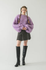 back ribbon mohair knit