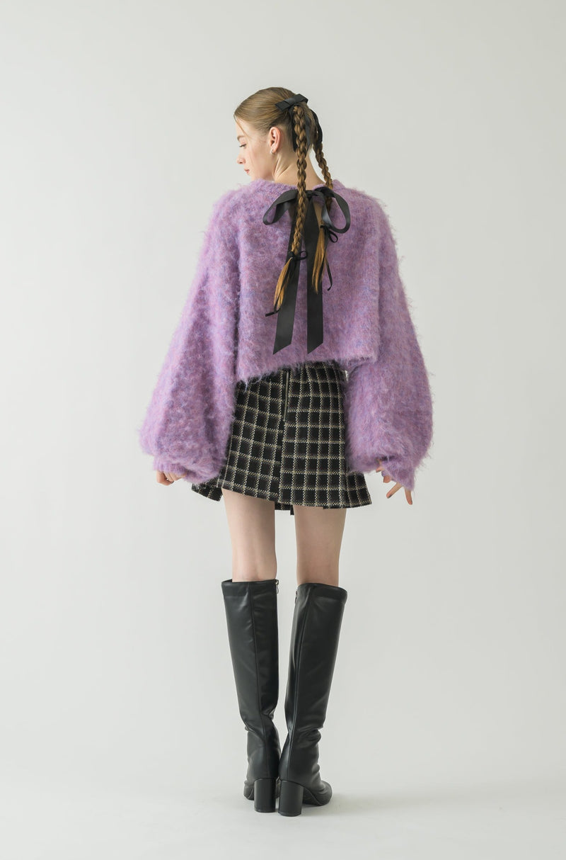 back ribbon mohair knit