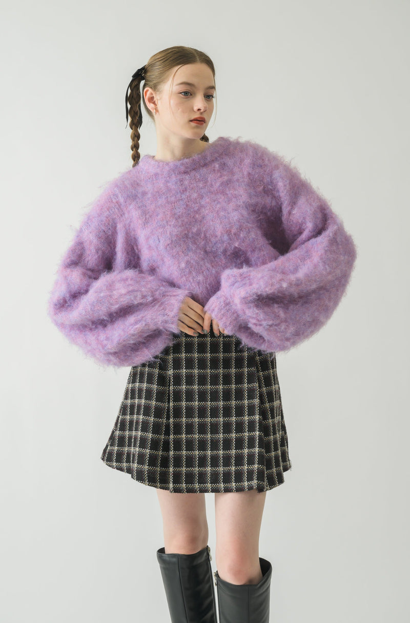 back ribbon mohair knit