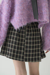 tweed check mini skirt