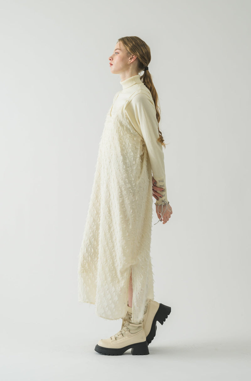 ribbon fringe cami dress