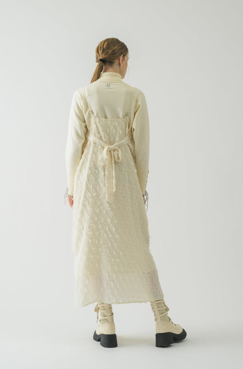 ribbon fringe cami dress