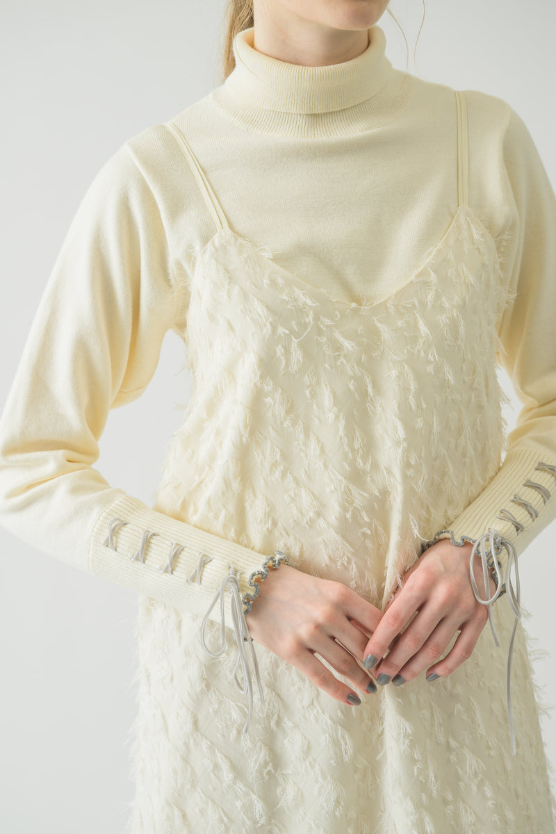 ribbon fringe cami dress