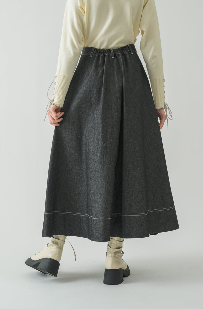 made in Japan tuck denim skirt