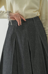 made in Japan tuck denim skirt