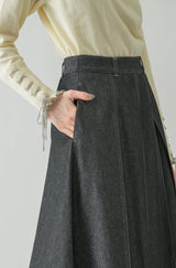 made in Japan tuck denim skirt