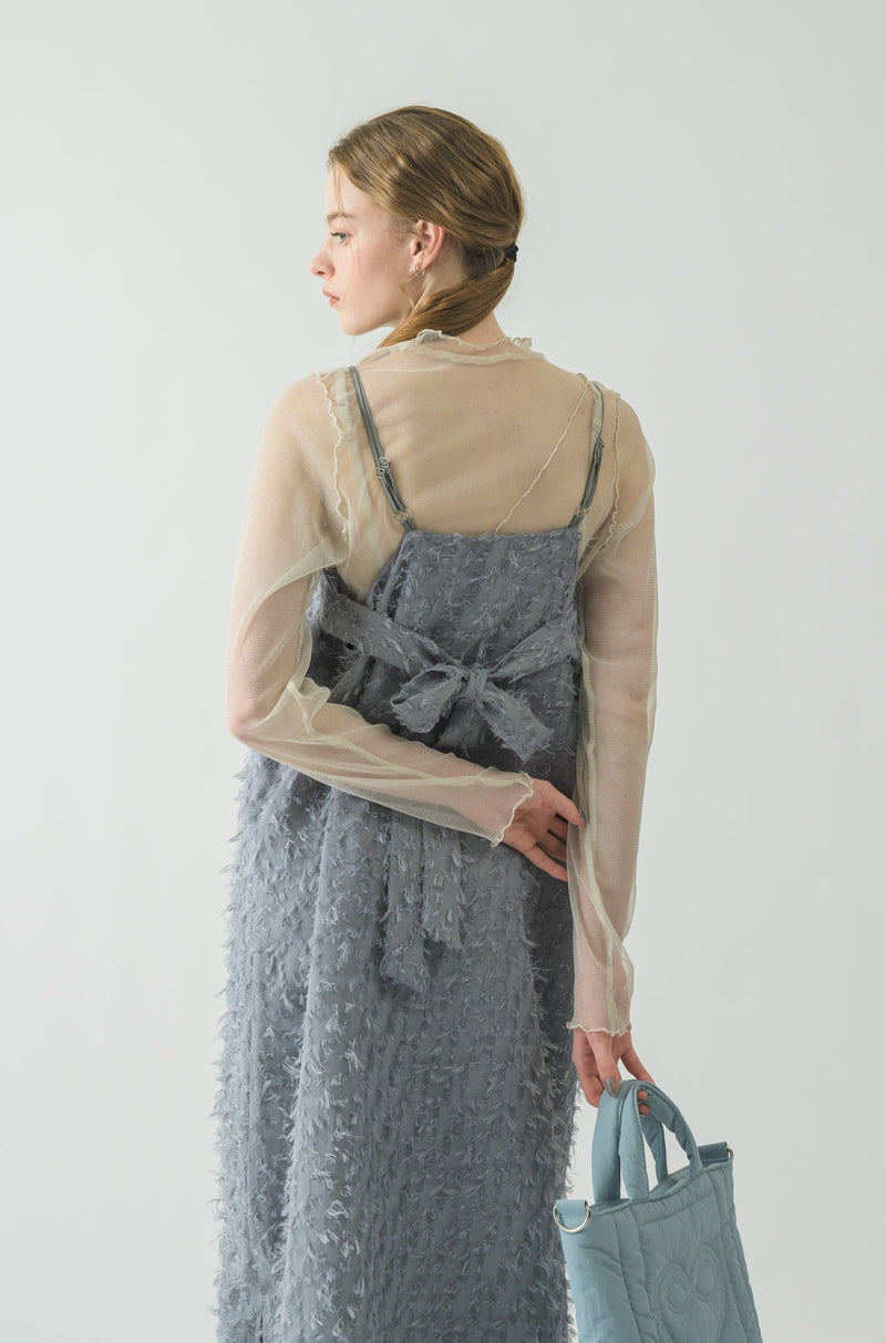 ribbon fringe cami dress