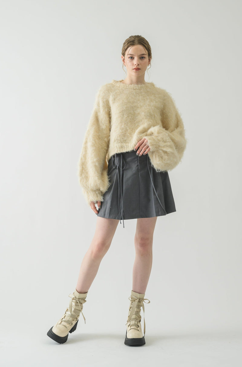 back ribbon mohair knit