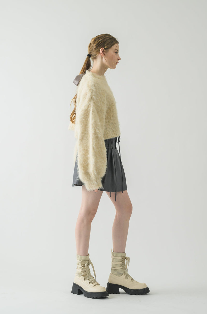 back ribbon mohair knit