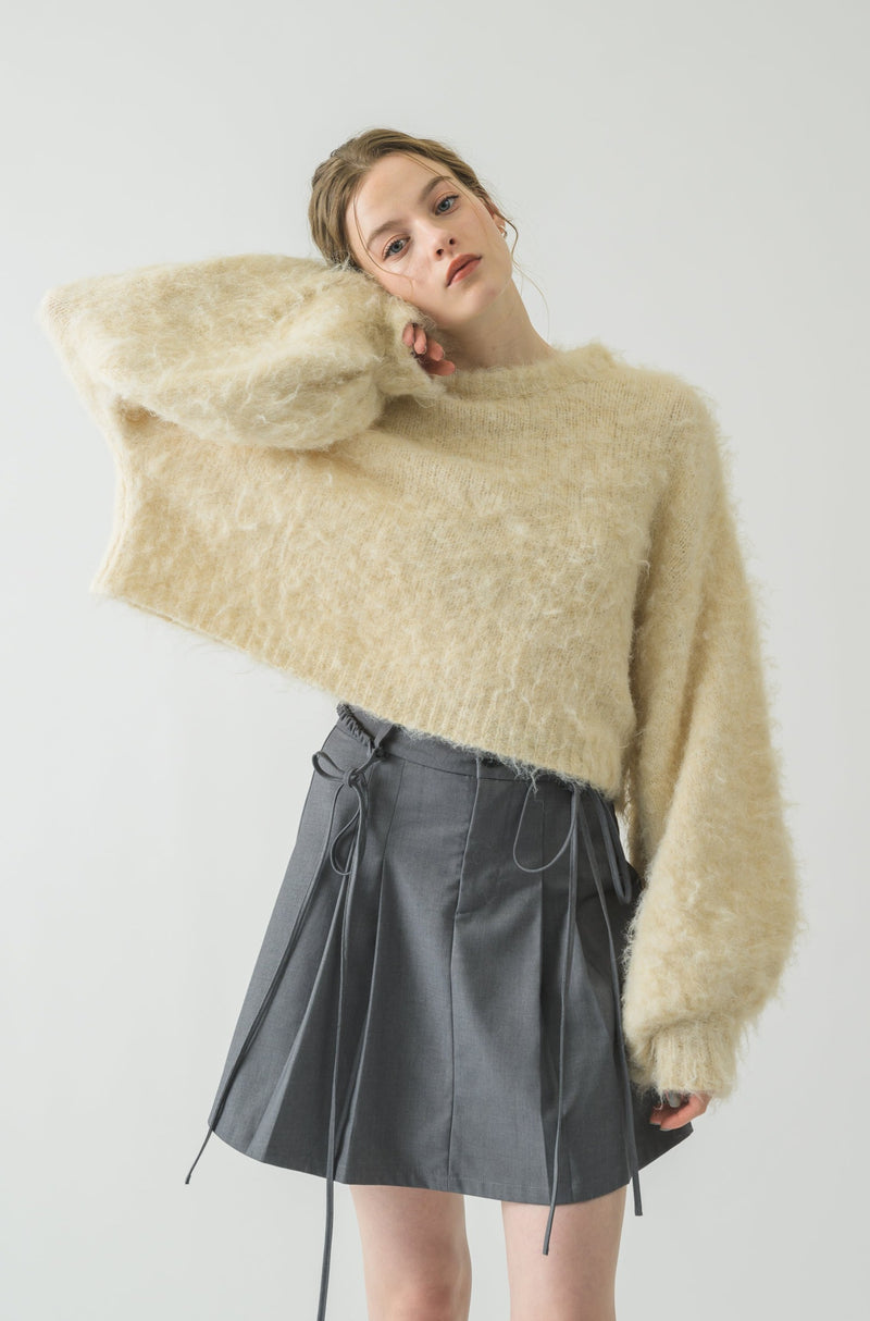 back ribbon mohair knit