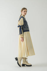 flower jacquard 2way vest