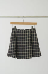tweed check mini skirt