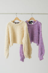 back ribbon mohair knit