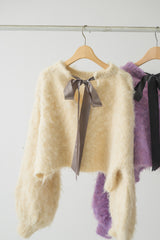 back ribbon mohair knit