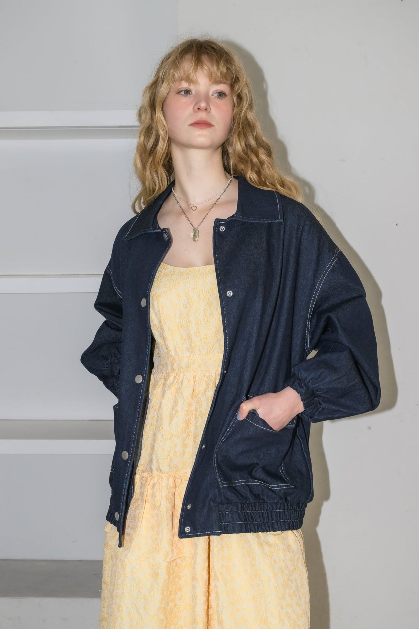 idem loose denim jacket ブラウン loose denim jacket – idem