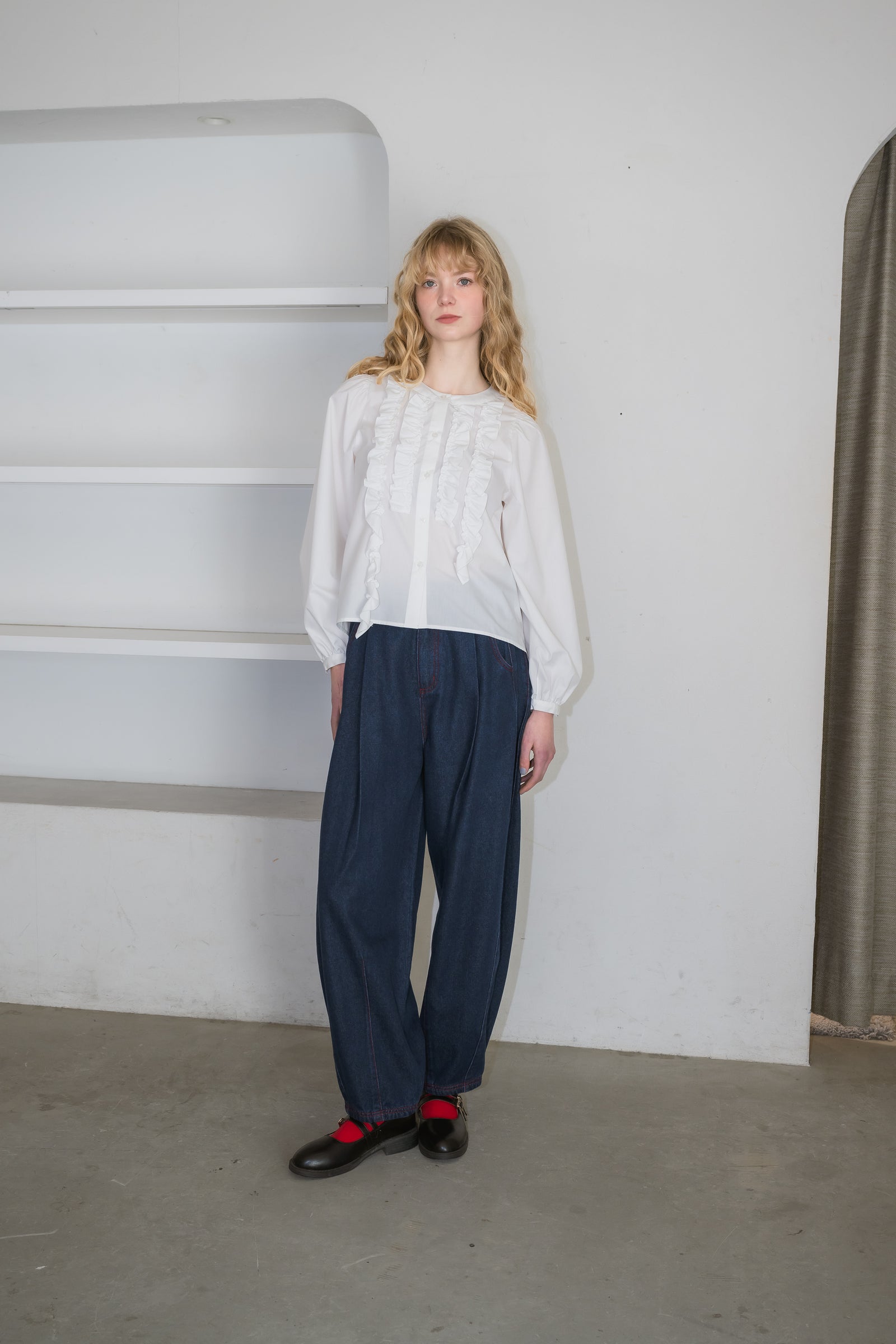 トップス idem border frill polo shirts border polo shirt／ボーダーポロシャツ（ポロシャツ）｜idem