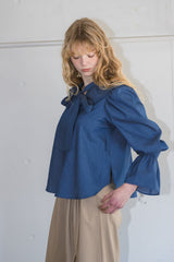 bowtie ribbon frill blouse