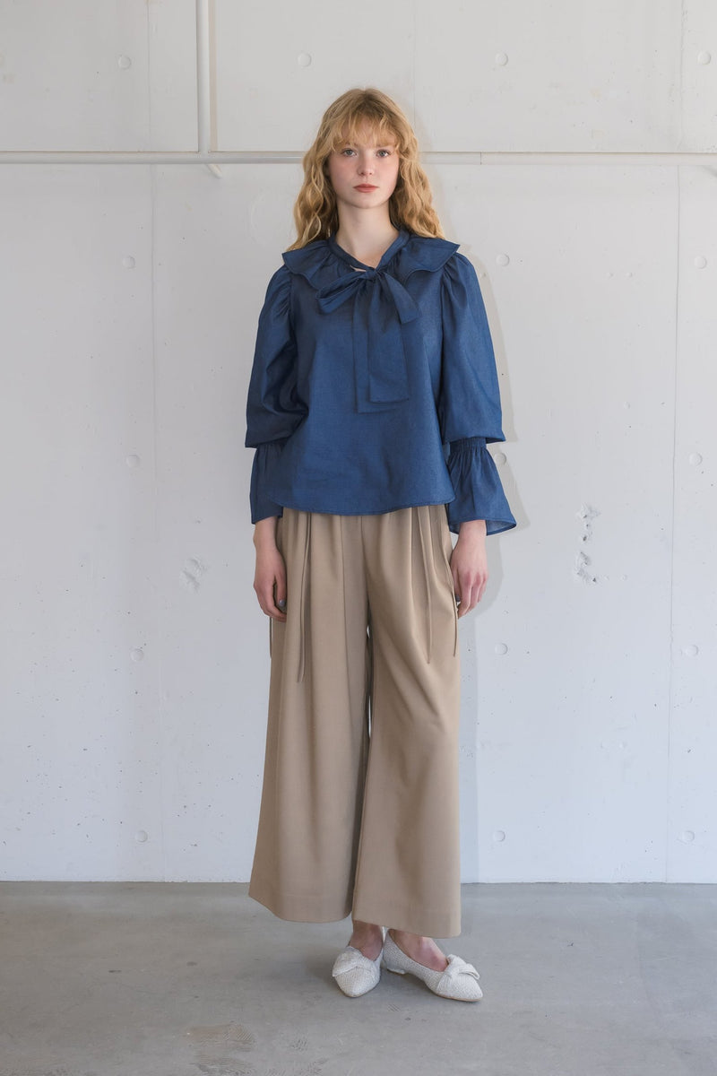 ribbon belt wide pants