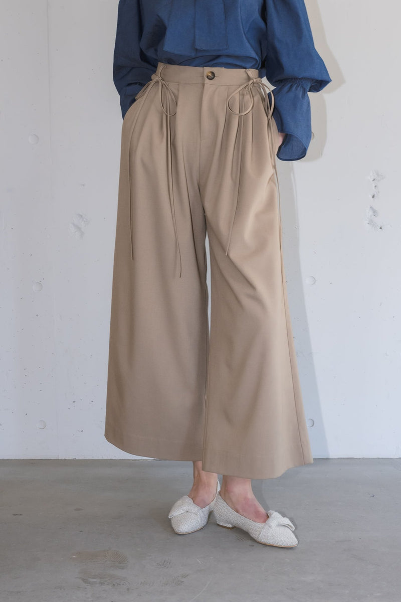 ribbon belt wide pants