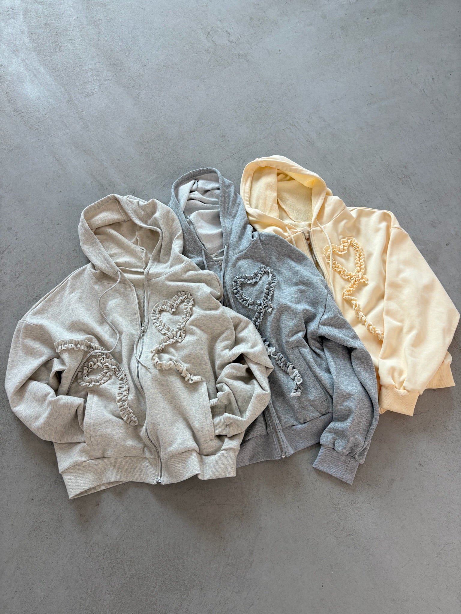 heart frill hoodie