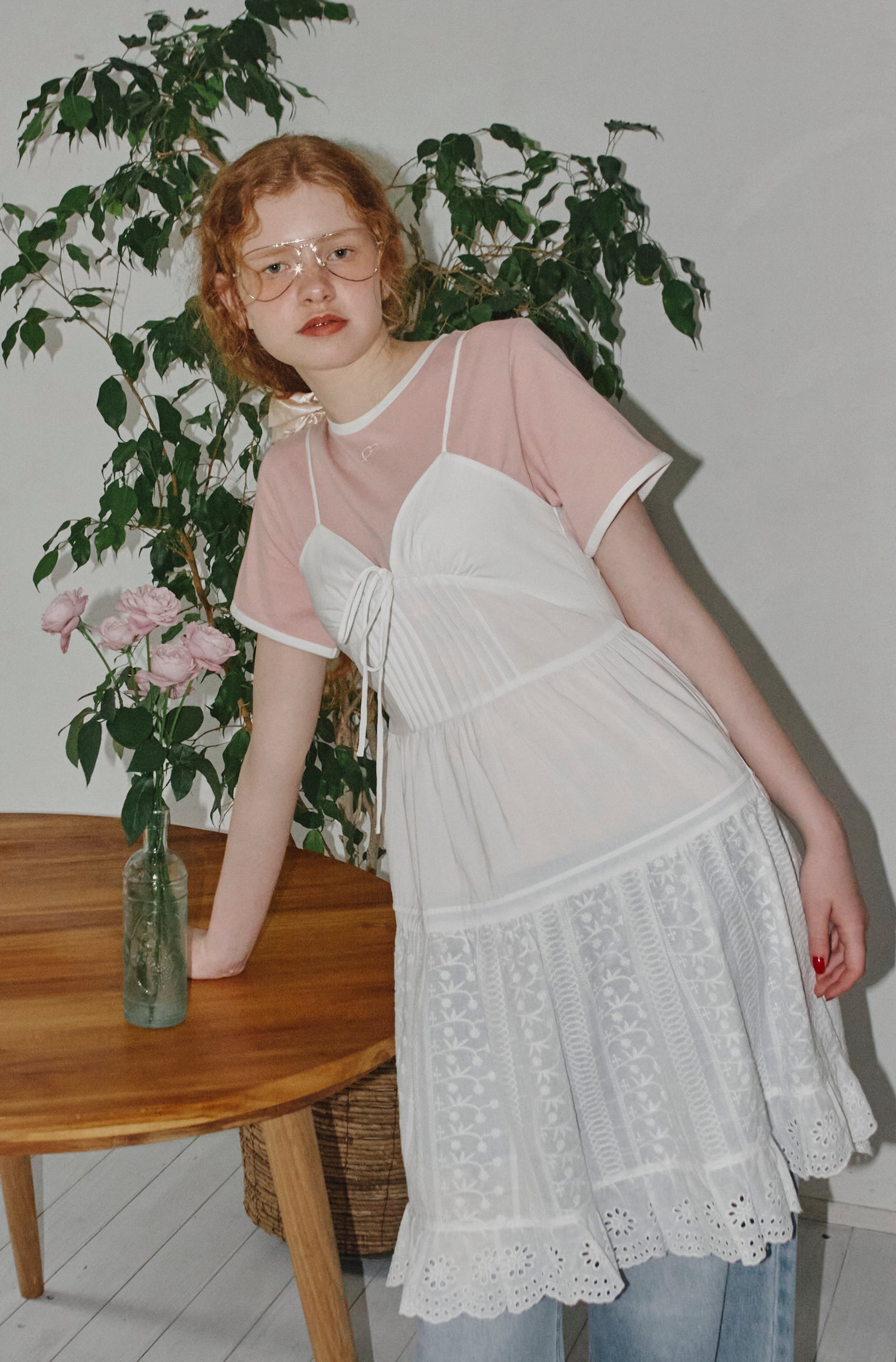 8/13まで】Eaphi cotton lace patchwork cami