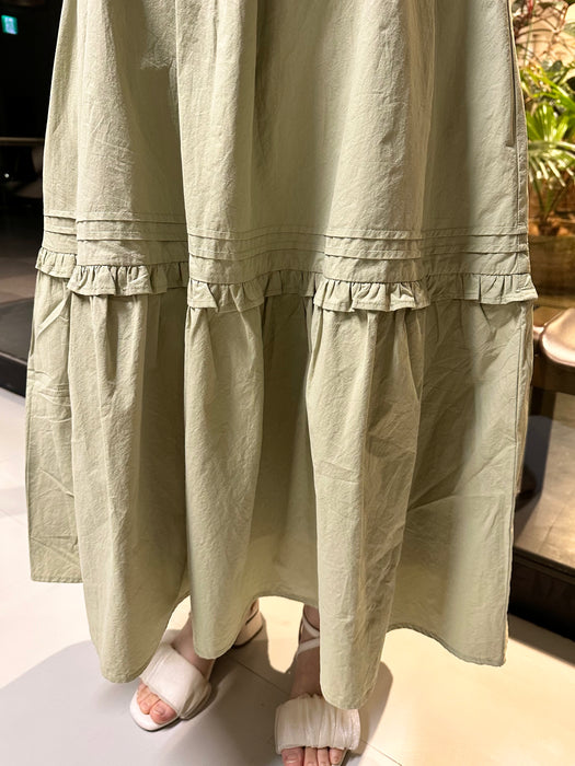 volume sleeve cotton frill onepiece