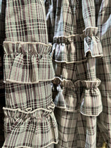 check frill tiered skirt