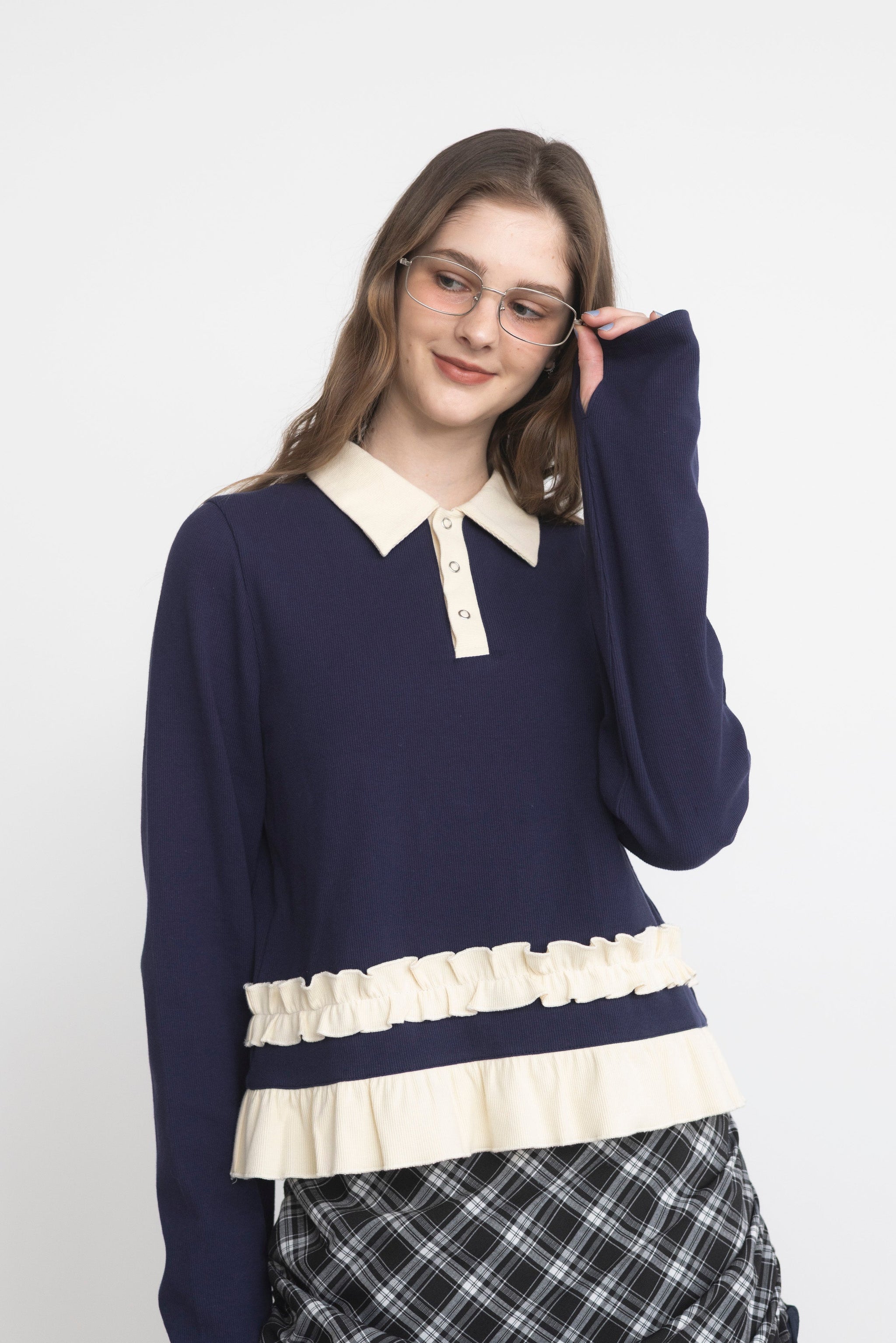frill polo shirt