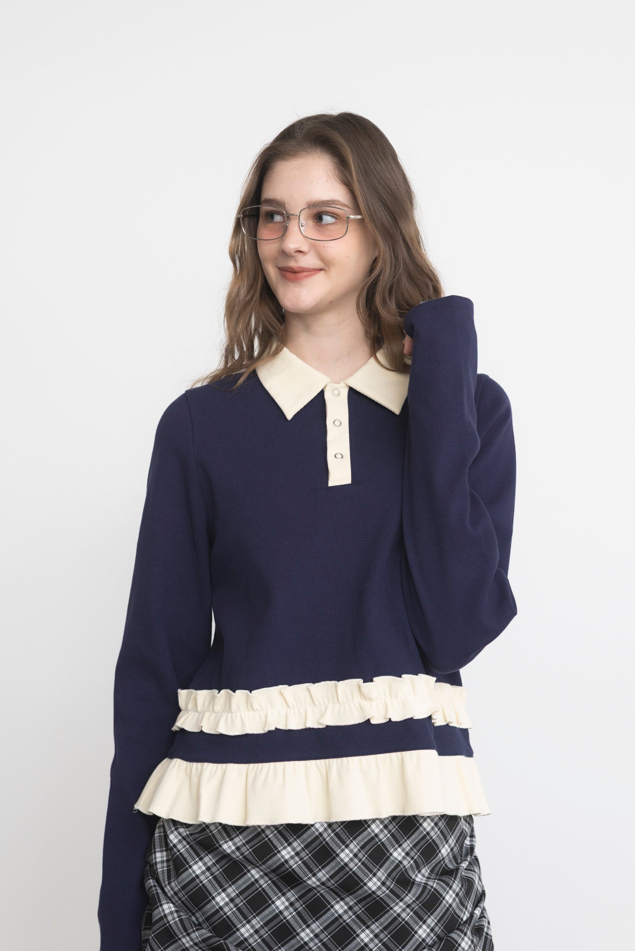 frill polo shirt