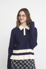 frill polo shirt