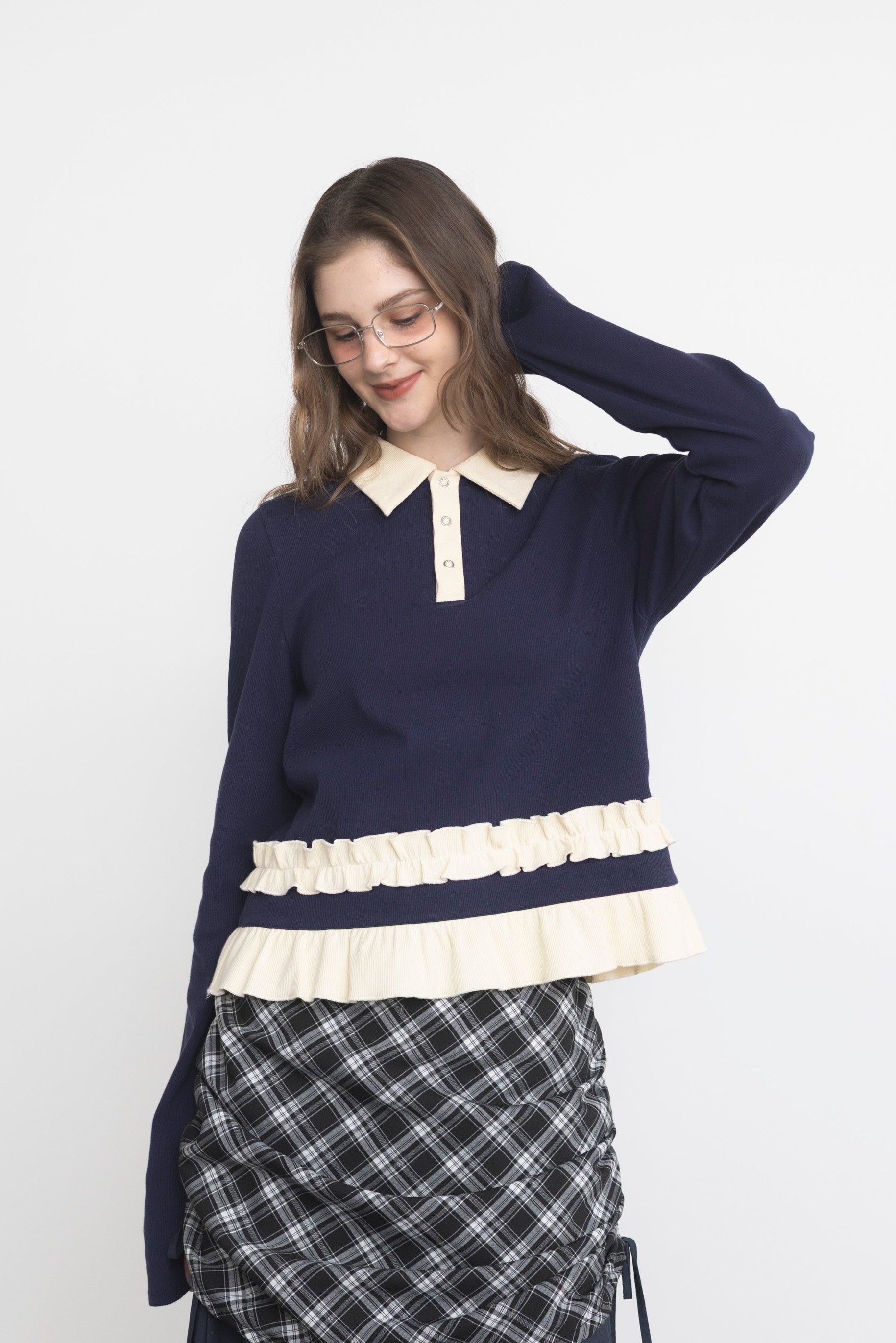 frill polo shirt