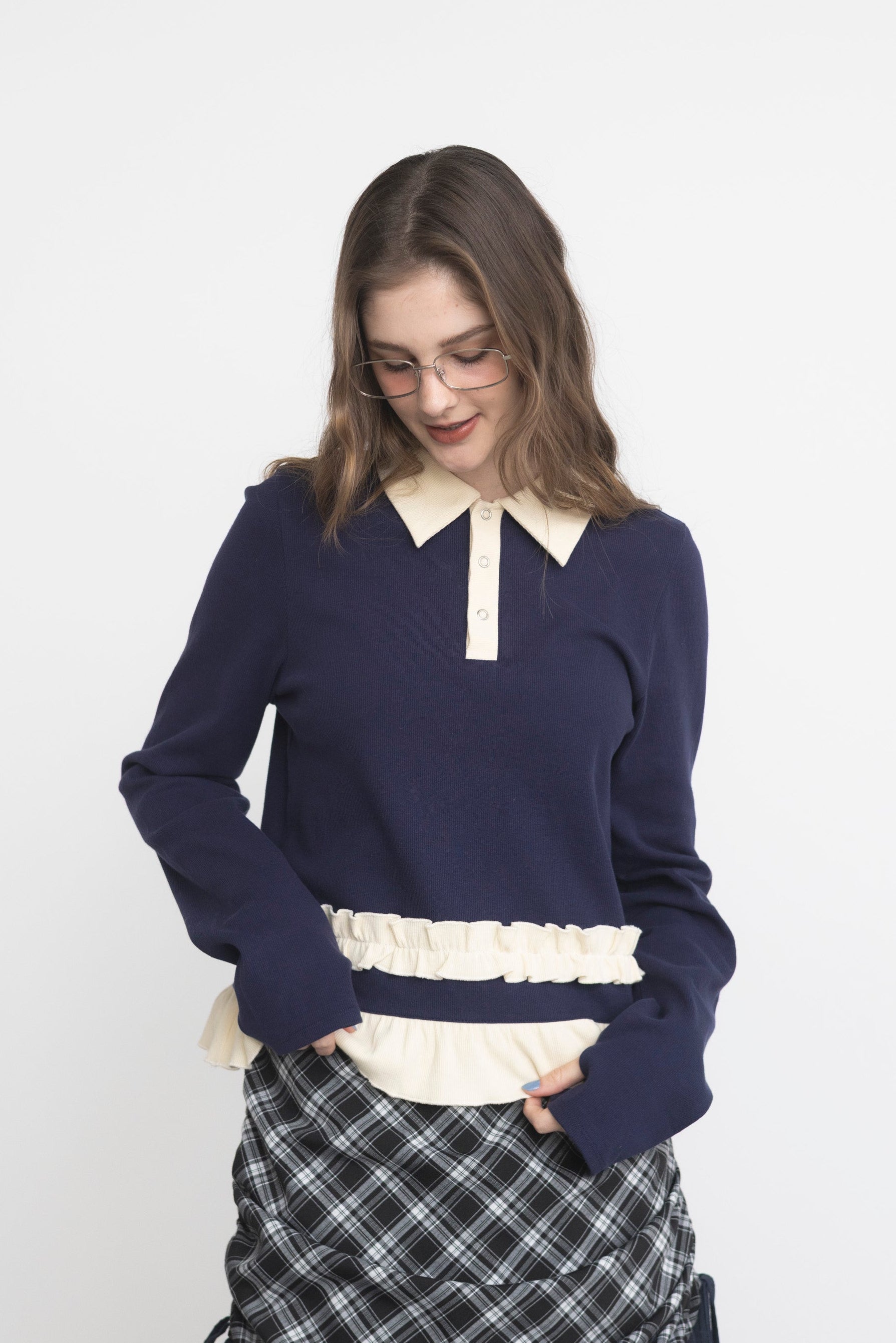 frill polo shirt
