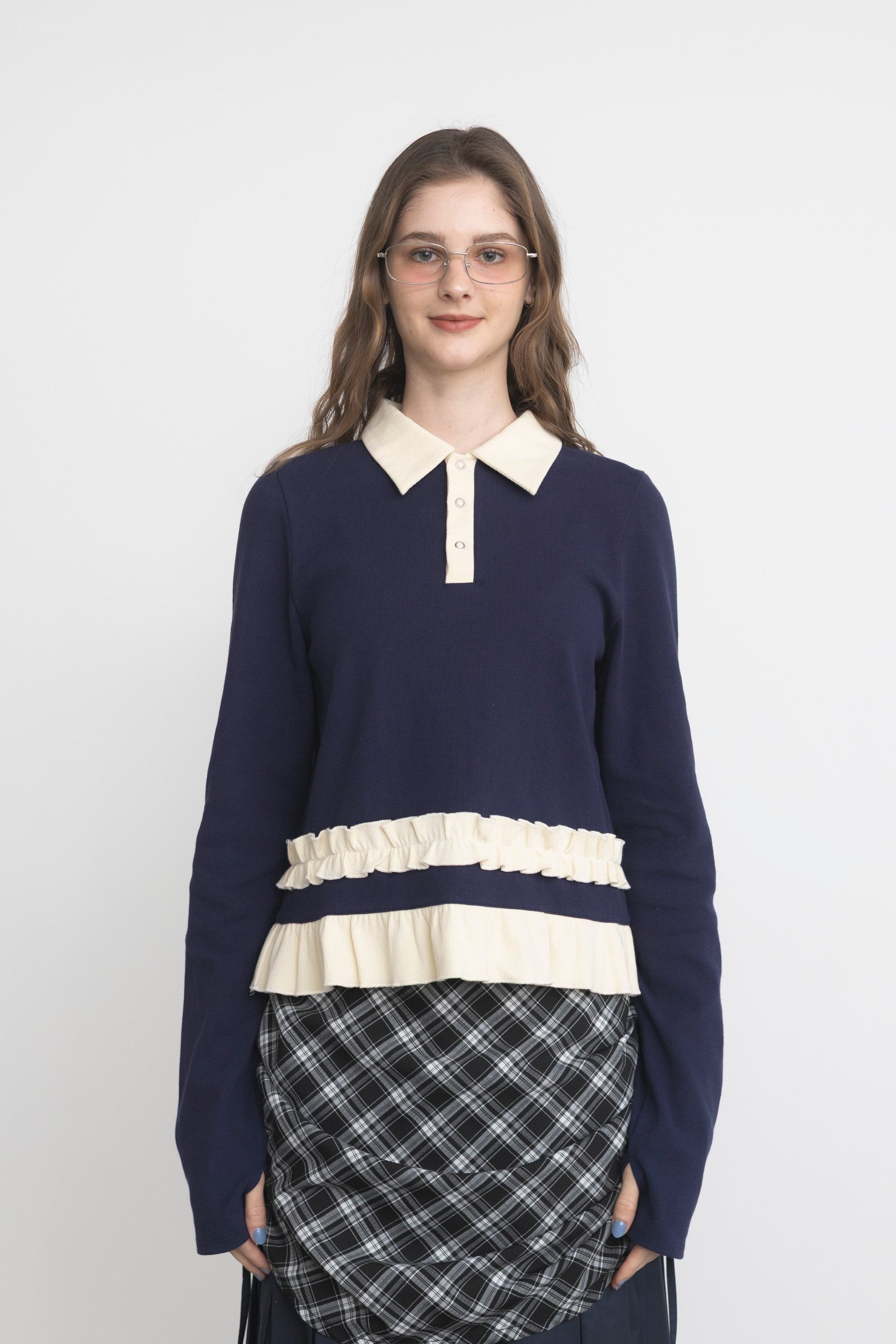 frill polo shirt