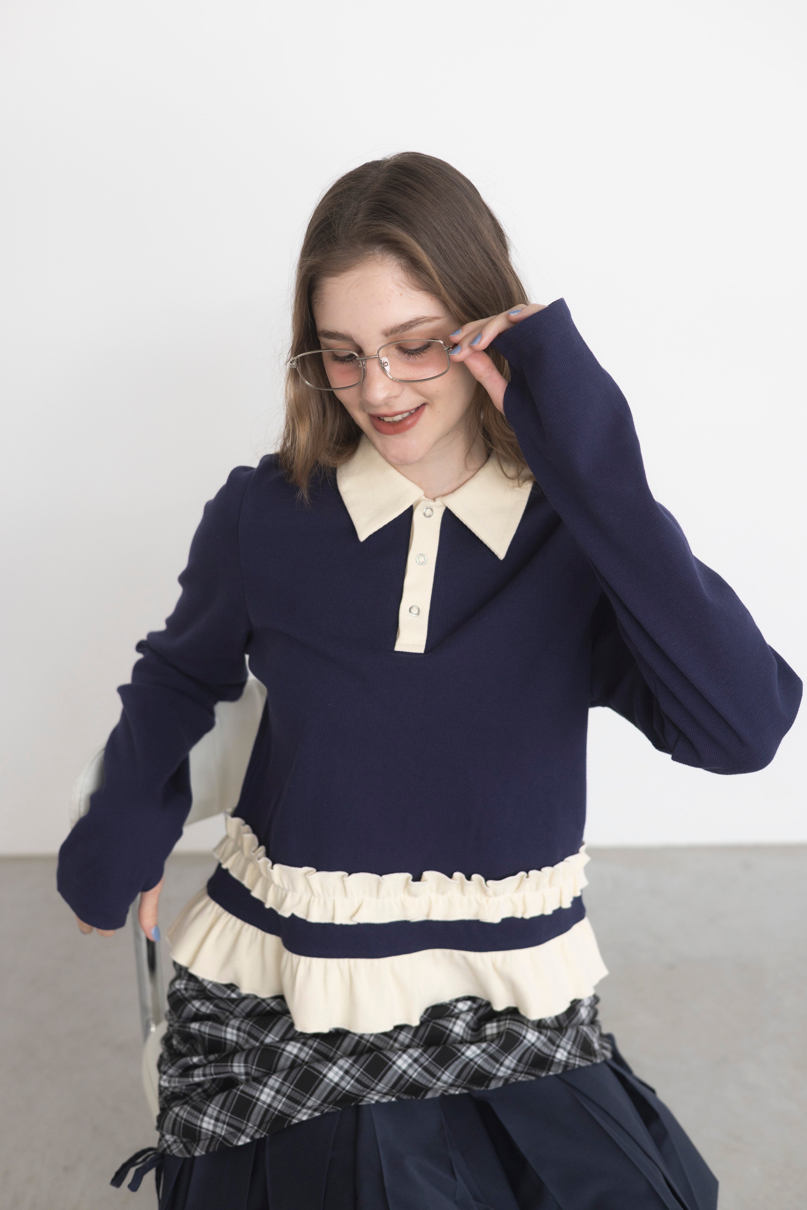 frill polo shirt