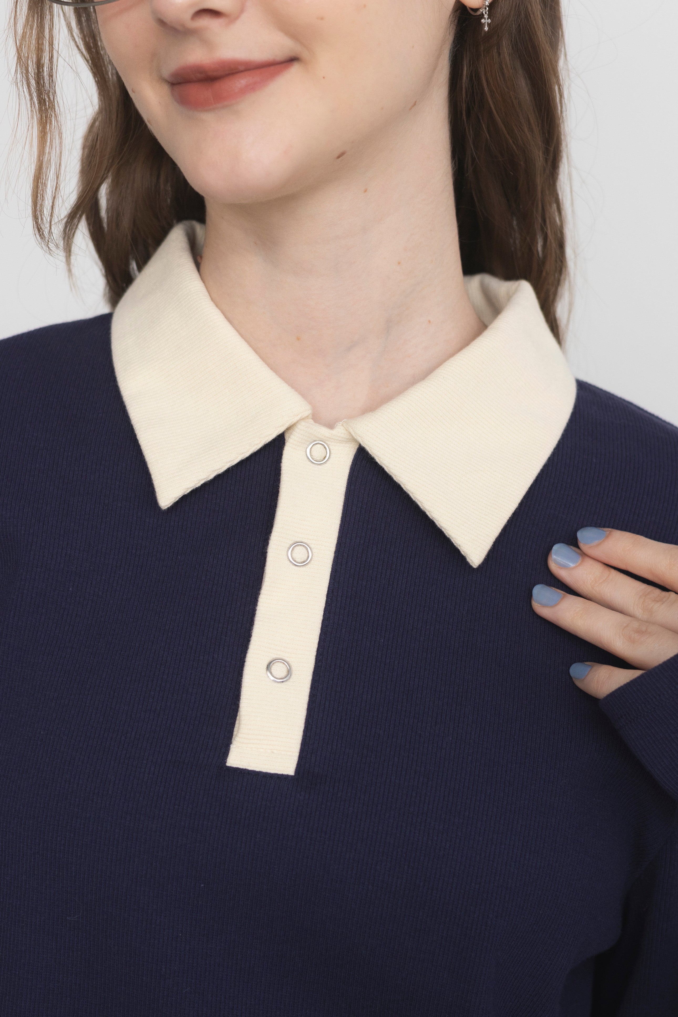 frill polo shirt