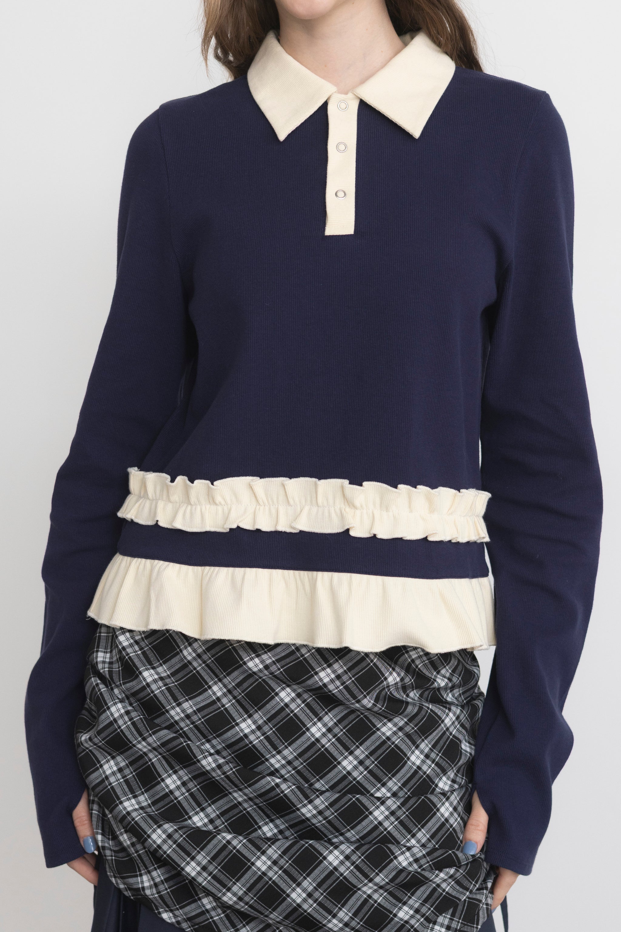 frill polo shirt