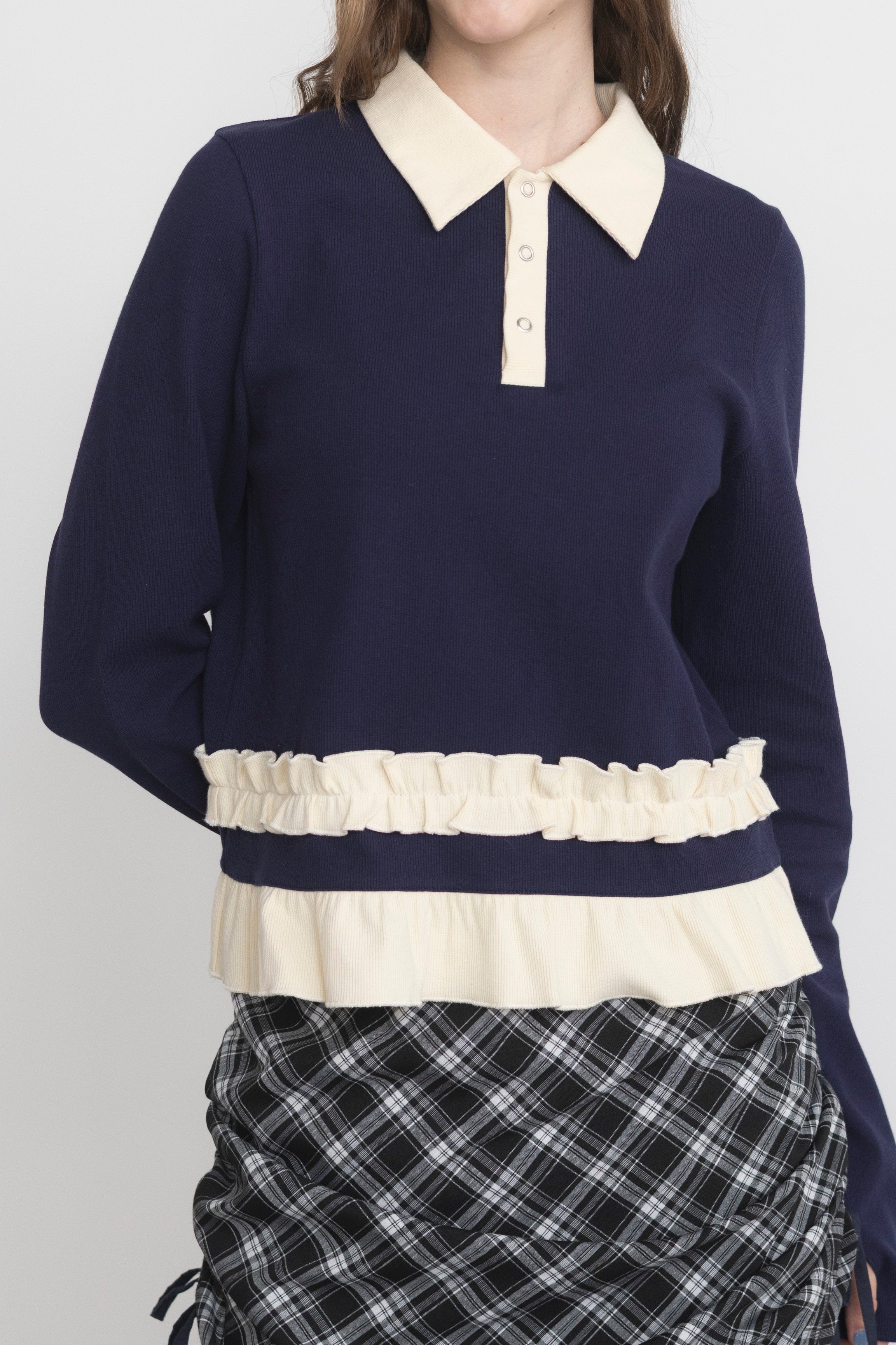 frill polo shirt