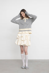 frill polo shirt