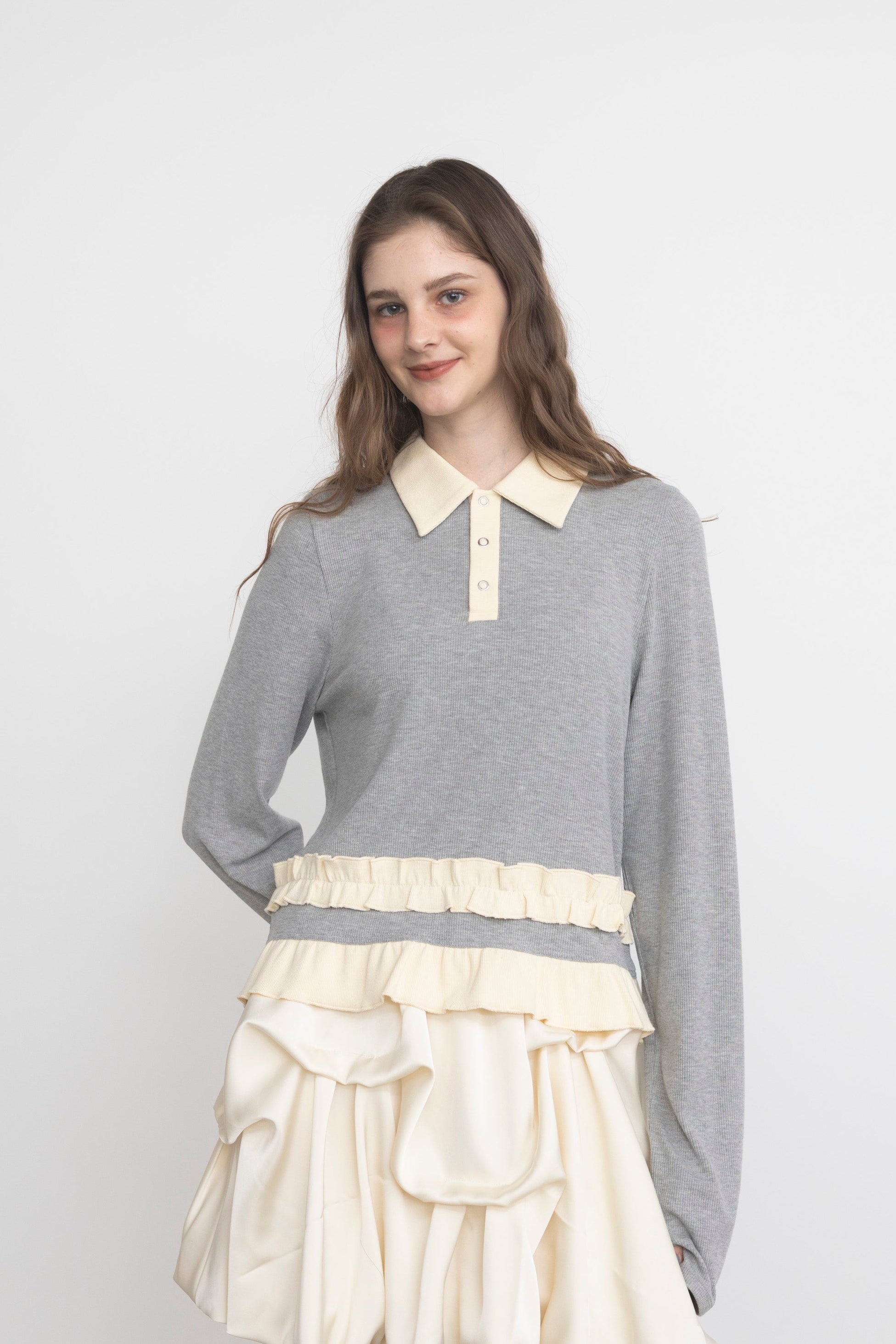 frill polo shirt
