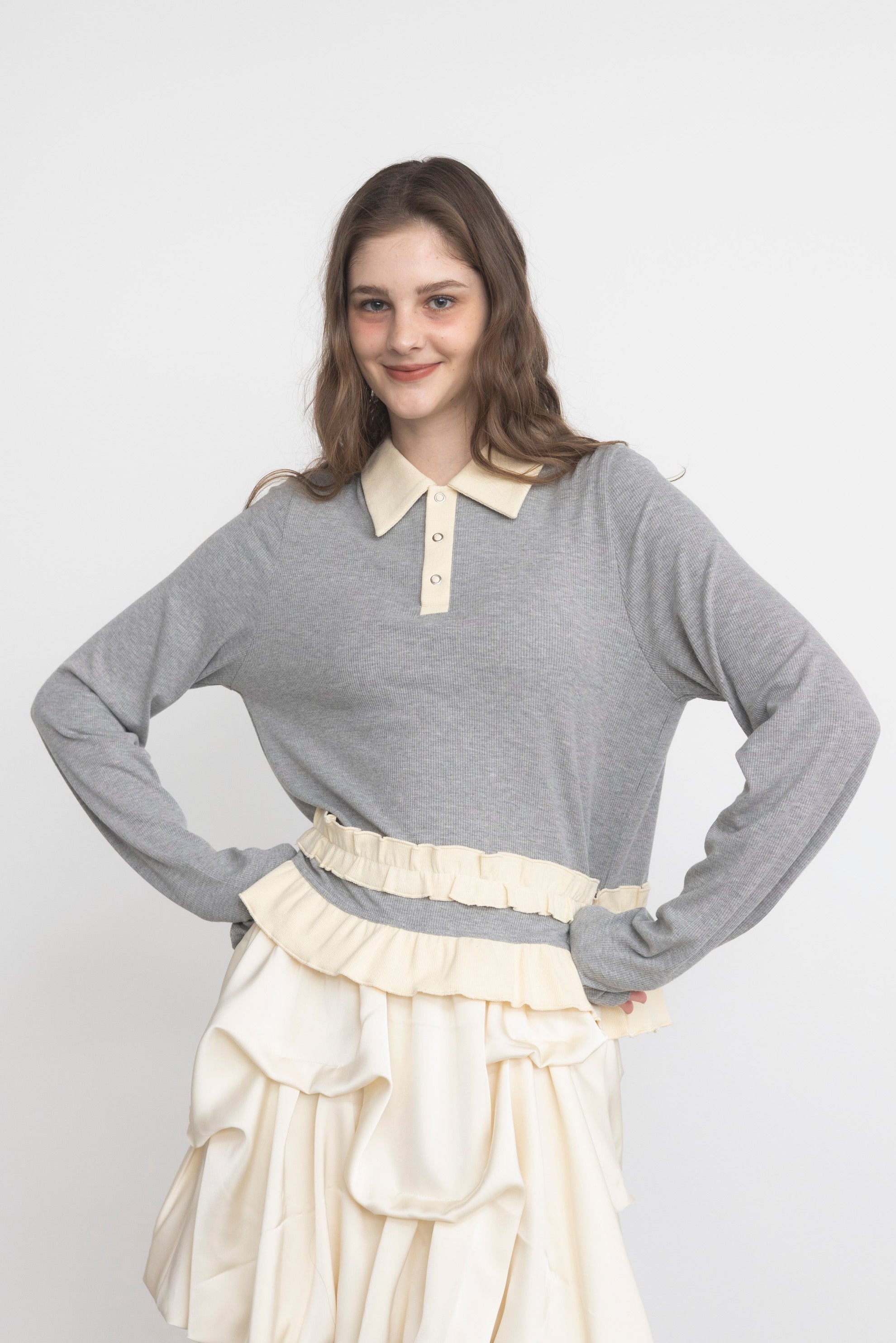 frill polo shirt