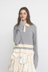 frill polo shirt