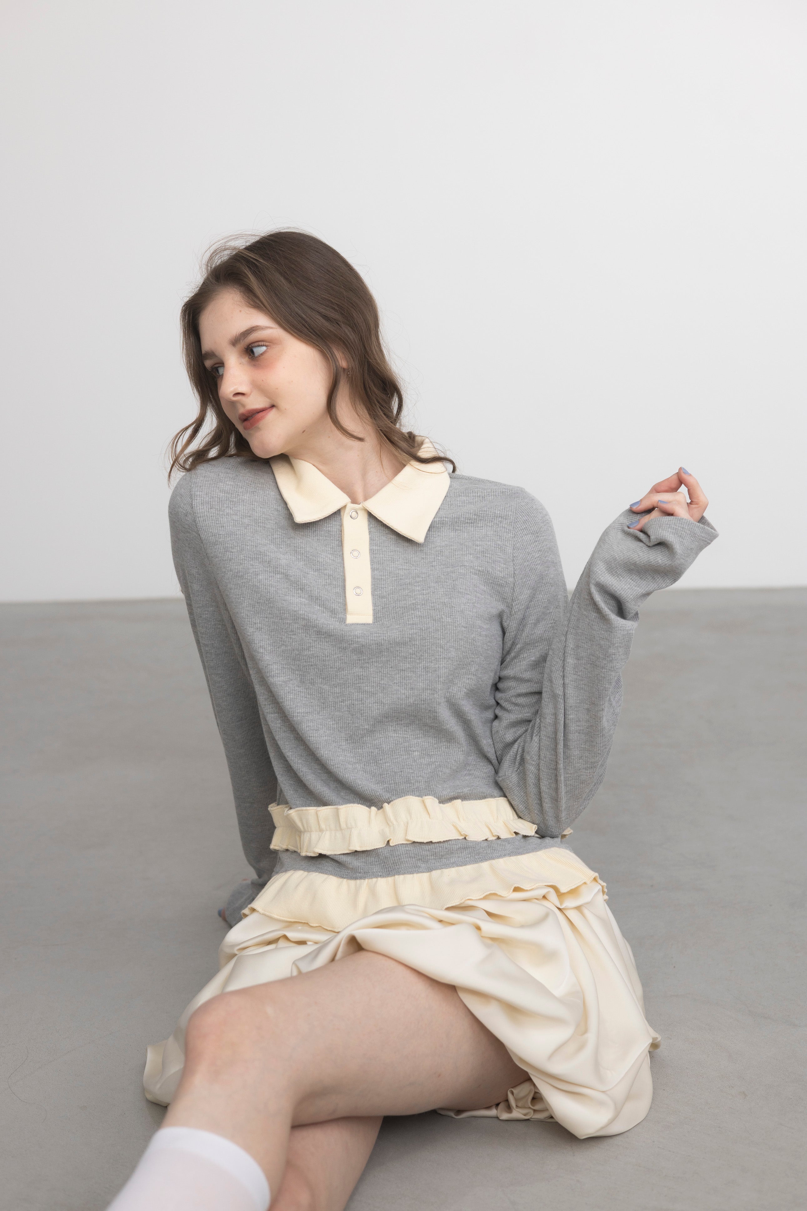 frill polo shirt