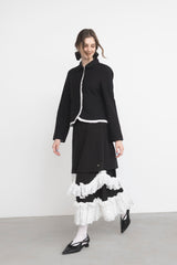 asymmetry lace frill skirt