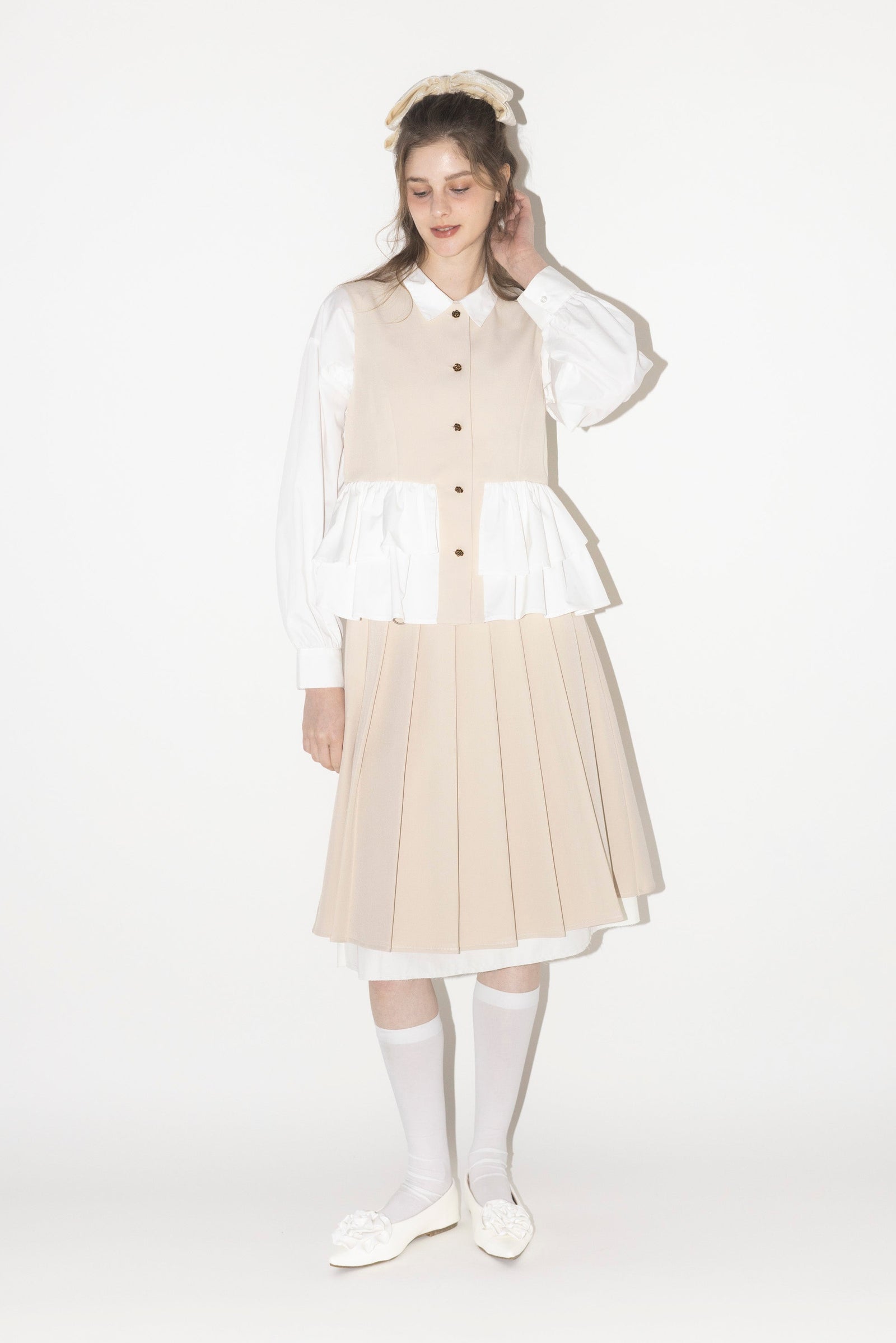 layered medium pleats skirt (NEW COLOR) – idem