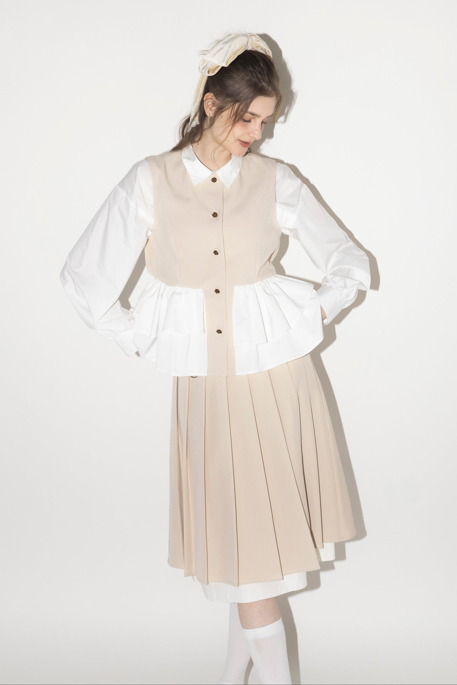 layered medium pleats skirt (NEW COLOR) – idem