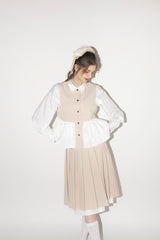 layered medium pleats skirt