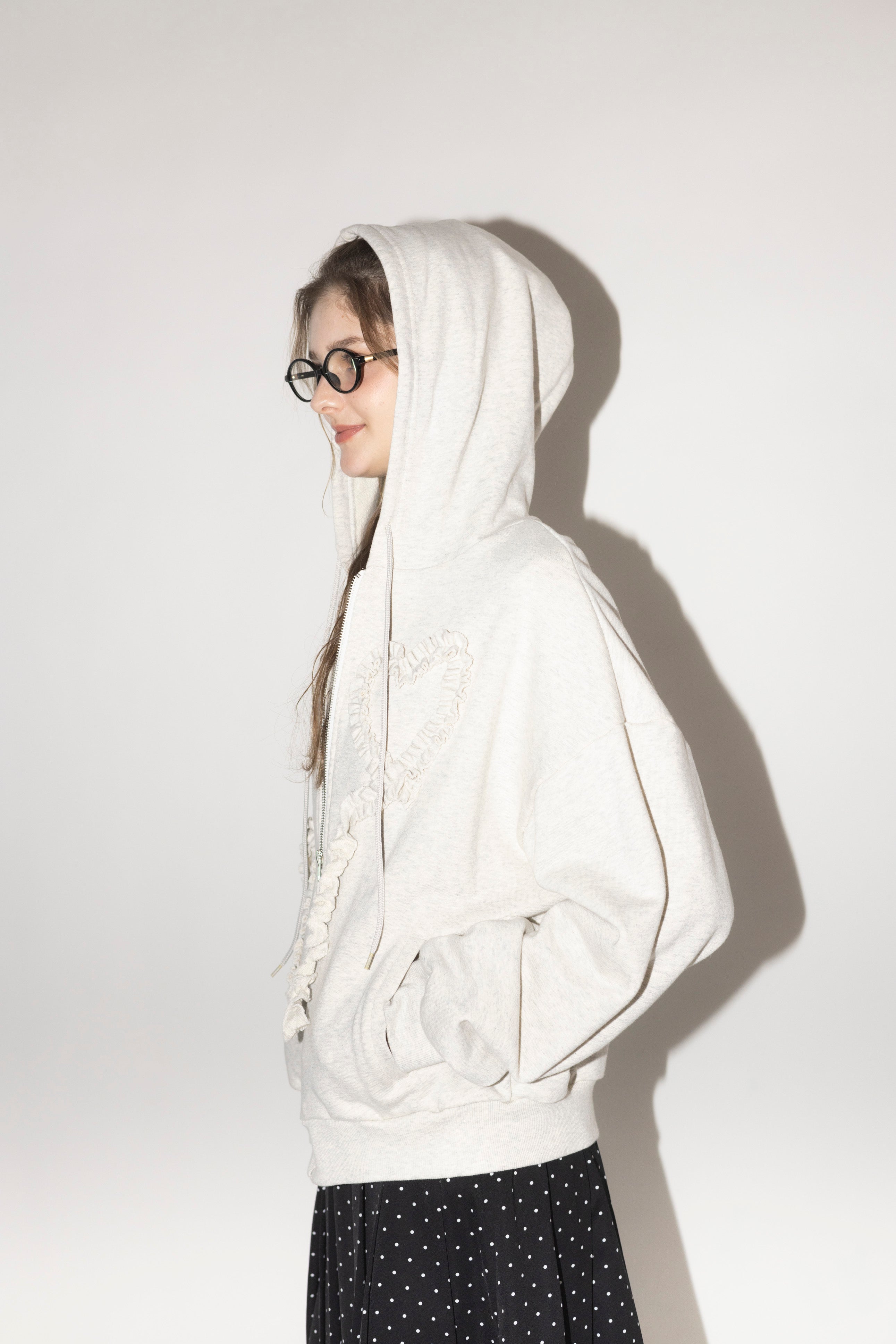 heart frill hoodie