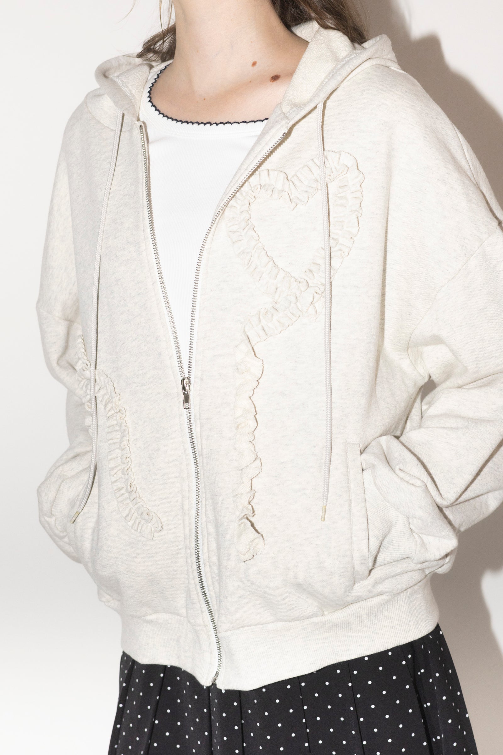 heart frill hoodie – idem