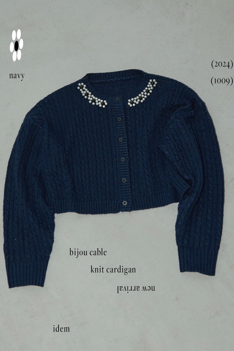 bijou cable knit cardigan