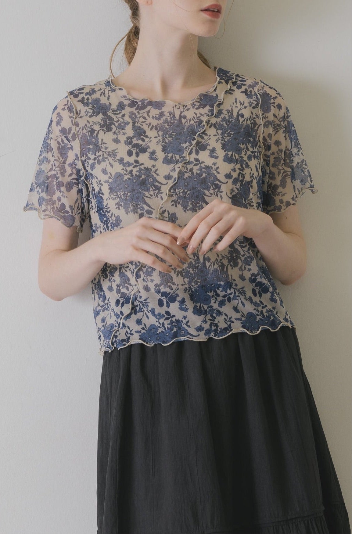 idem original short sleeve sheer mellow tops